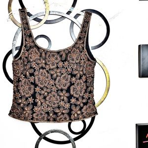 Vintage Sean Collection Beaded Sleeveless Top